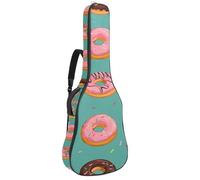 Custodia per chitarra acustica con due tasche, graziose ciambelle, resistente all'acqua, doppia tracolla regolabile, Dolci Ciambelle Carine, 42.9x16.9x4.7 in, Design elegante