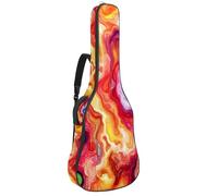 Custodia per chitarra acustica con due tasche, motivo arte astratta con fiumi ad acquerello, resistente all'acqua, doppia tracolla regolabile, Arte Astratto Acquerello Fiumi, 42.9x16.9x4.7 in, Design
