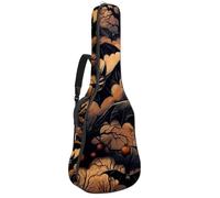 Custodia per chitarra acustica con due tasche, motivo castello di Halloween, resistente all'acqua, doppia tracolla regolabile, Modello castello di Halloween, 42.9x16.9x4.7 in, Design elegante