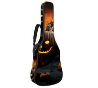 Custodia per chitarra acustica con due tasche, motivo castello di Halloween, resistente all'acqua, doppia tracolla regolabile, Modello castello di Halloween, 42.9x16.9x4.7 in, Design elegante