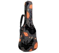 Custodia per chitarra acustica con due tasche, motivo castello di Halloween, resistente all'acqua, doppia tracolla regolabile, Modello castello di Halloween, 42.9x16.9x4.7 in, Design elegante