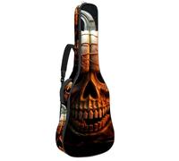 Custodia per chitarra acustica con due tasche, motivo castello di Halloween, resistente all'acqua, doppia tracolla regolabile, Modello castello di Halloween, 42.9x16.9x4.7 in, Design elegante
