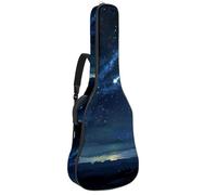 Custodia per chitarra acustica con due tasche, motivo cielo stellato di mezzanotte, resistente all'acqua, doppia tracolla regolabile, Cielo stellato di mezzanotte, 42.9x16.9x4.7 in, Design elegante