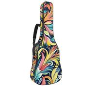 Custodia per chitarra acustica con due tasche, motivo giungla tropicale ad acquerello, resistente all'acqua, doppia tracolla regolabile, Giungla tropicale ad acquerello, 42.9x16.9x4.7 in, Design