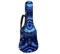 Custodia per chitarra acustica con due tasche per chitarra, motivo occhi blu artistico di Dio, resistente all'acqua, doppia tracolla regolabile, Arte Occhi Blu di Dio, 42.9x16.9x4.7 in, Design