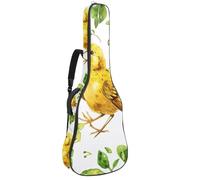 Custodia per chitarra acustica con due tasche, stampa pulcino cantante, resistente all'acqua, doppia tracolla regolabile, Stampa pulcino canto, 42.9x16.9x4.7 in, Design elegante