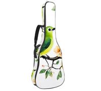 Custodia per chitarra acustica con libellule dorate con ali scintillanti su sfondo nero, imbottitura spessa 1 cm, impermeabile, con doppia tracolla regolabile per chitarra da 101,2 a 107,9 cm