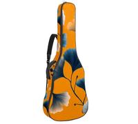 Custodia per chitarra acustica con libellule dorate con ali scintillanti su sfondo nero, imbottitura spessa 1 cm, impermeabile, con doppia tracolla regolabile per chitarra da 101,2 a 107,9 cm