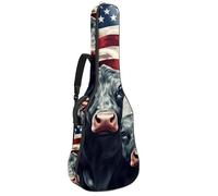 Custodia per chitarra acustica con tasche e fodera protettiva, adatta per chitarre da 40/41/42 pollici, animali della bandiera americana, Multicolore, 42.9x16.9x4.7 in, Borsa per chitarra