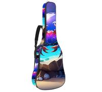 Custodia per chitarra acustica, custodia impermeabile per chitarra da 40/41/42 pollici, chiusura a cerniera, strato protettivo, sfera di cristallo granchio, Multicolore#02, 42.9x16.9x4.7 in, Borsa per
