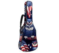 Custodia per chitarra acustica, custodia impermeabile per chitarra da 40/41/42 pollici con tasche multiple, animali bandiera americana, Multicolore, 42.9x16.9x4.7 in, Borsa per chitarra