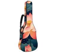 Custodia per chitarra acustica, custodia morbida con 2 tasche e passante posteriore per gancio per appendere per basso elettrico da 40, 41 e 42 pollici, foglie di ginkgo biloba vintage verde salvia
