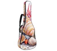 Custodia per chitarra acustica, custodia morbida con 2 tasche e passante posteriore per gancio per basso elettrico da 40, 41 e 42 pollici, acquerello, colorato, blu, rosa, fiori selvatici e farfalle
