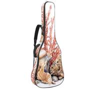 Custodia per chitarra acustica, custodia morbida con 2 tasche e passante posteriore per gancio per basso elettrico da 40, 41 e 42 pollici, acquerello, colorato, blu, rosa, fiori selvatici e farfalle