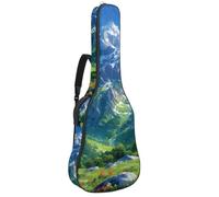 Custodia per chitarra acustica, custodia universale per 40/41/42", con scomparto per accessori, impermeabile, con strato protettivo, tasche multiple, motivo montagne, Multicolore, 42.9x16.9x4.7 in,