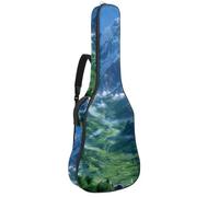 Custodia per chitarra acustica, custodia universale per chitarra da 40/41/42 pollici, custodia impermeabile con tasche multiple, motivo montagne, Multicolore, 42.9x16.9x4.7 in, Borsa per chitarra