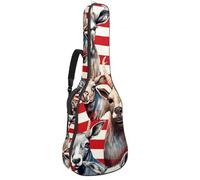 Custodia per chitarra acustica da 40/41/42 pollici, con scomparto per accessori, custodia impermeabile con strato protettivo, animali della bandiera americana, Multicolore, 42.9x16.9x4.7 in, Borsa per