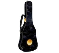 Custodia per chitarra acustica Dark Space Sky con Solar Eclipse 41 da 106,7 cm, con tracolla regolabile, con gancio posteriore, adatta per chitarre elettriche, bassi, chitarre classiche e ukulele,