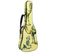 Custodia per chitarra acustica di dimensioni standard, imbottitura spessa 1 cm, impermeabile, 40 41 42 pollici, cammelli in diverse pose e cactus, Multicolore 01, 42.9x16.9x4.7 in, Zaino casual