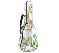 Custodia per chitarra acustica full size, imbottitura spessa 1 cm, impermeabile, 40 41 42 pollici, motivo acquerello Happy Easter Seamless, Multicolore 01, 42.9x16.9x4.7 in, Zaino casual