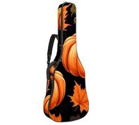 Custodia per chitarra acustica, grande, bella borsa per chitarra da 40/41/42 pollici, impermeabile, con strato protettivo e tasche multiple, foglie d'acero e zucca, Multicolore, 42.9x16.9x4.7 in,