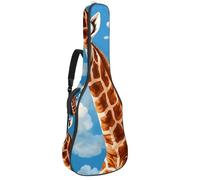 Custodia per chitarra acustica, grande, bella custodia per chitarra da 101/104/106 cm, impermeabile, con strato protettivo in spugna, simpatica giraffa, Multicolore, 42.9x16.9x4.7 in, Borsa per