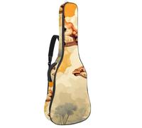 Custodia per chitarra acustica, grande, bella custodia per chitarra da 101/104/106 cm, impermeabile, con protezione migliorata, tasche multiple, giraffa carina, Multicolore, 42.9x16.9x4.7 in, Borsa