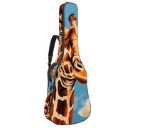 Custodia per chitarra acustica, grande, bella custodia per chitarra da 40/41/42 pollici, impermeabile con strato protettivo, giraffa carina, Multicolore, 42.9x16.9x4.7 in, Borsa per chitarra