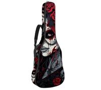 Custodia per chitarra acustica, grande, bella custodia per chitarra da 40/41/42 pollici, per uomo e donna, borsa impermeabile, stile punk con teschio, Multicolore, 42.9x16.9x4.7 in, Borsa per chitarra