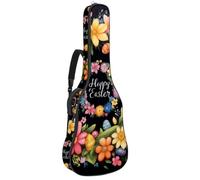 Custodia per chitarra acustica, grande custodia universale per chitarra da 40/41/42 pollici, custodia impermeabile con strato protettivo in spugna, tasche multiple, corona di Pasqua nera, Multicolore,