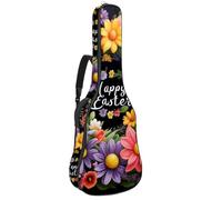 Custodia per chitarra acustica, grande custodia universale per chitarra da 40/41/42 pollici, custodia impermeabile con strato protettivo in spugna, tasche multiple, corona di Pasqua nera, Multicolore,