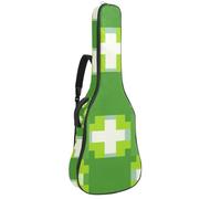 Custodia per chitarra acustica, grande custodia universale per chitarra da 40/41/42 pollici, per uomo e donna, borsa impermeabile, motivo geometrico quadrato verde, Multicolore, 42.9x16.9x4.7 in,