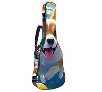 Custodia per chitarra acustica, grande e bella, adatta per chitarra da 101/104/106 cm, impermeabile, con protezione imbottita, tasche multiple, bel Corgi Swims Underwater, Multicolore#01,