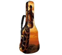 Custodia per chitarra acustica, grande e bella custodia per chitarre da 40/41/42 pollici, impermeabile, con strato protettivo e tasche multiple, giraffa carina, Multicolore, 42.9x16.9x4.7 in, Borsa