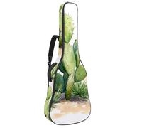 Custodia per chitarra acustica, imbottitura spessa 1 cm, in tessuto Oxford impermeabile, per basso elettrico da 40 a 42 pollici, motivo giglio nero dorato, Multicolore 08, 42.9x16.9x4.7 in, Zaino