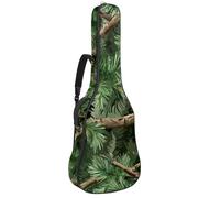 Custodia per chitarra acustica, imbottitura spessa 1 cm, in tessuto Oxford impermeabile, per basso elettrico da 40 a 42 pollici, motivo giglio nero dorato, Multicolore 10., 42.9x16.9x4.7 in, Zaino