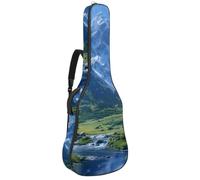 Custodia per chitarra acustica, impermeabile, per chitarra da 40/41/42", con scomparto per accessori, motivo montagne, Multicolore, 42.9x16.9x4.7 in, Borsa per chitarra
