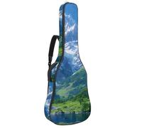 Custodia per chitarra acustica, impermeabile, per chitarra da 40/41/42", con scomparto per accessori, tasche multiple, motivo montagne, Multicolore, 42.9x16.9x4.7 in, Borsa per chitarra