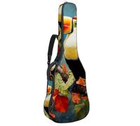 Custodia per chitarra acustica, impermeabile, per chitarra da 40/41/42 pollici, con scomparto per accessori, bellissimo tucano, Multicolore, 42.9x16.9x4.7 in, Borsa per chitarra