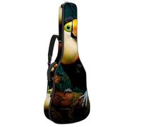 Custodia per chitarra acustica, impermeabile, per chitarra da 40/41/42 pollici, con scomparto portaoggetti, bellissimo tucano, Multicolore, 42.9x16.9x4.7 in, Borsa per chitarra