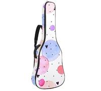 Custodia per chitarra acustica impermeabile zaino spesso morbido imbottito colorato cerchio custodia per chitarra classica, Multicolore, 42.9x16.9x4.7 in, Organizer per borse