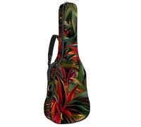 Custodia per chitarra acustica Tropical Jungle Plants con 2 tasche, tracolla regolabile e gancio posteriore, adatta per chitarre elettriche, bassi e chitarre classiche, Piante della giungla tropicale,
