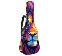 Custodia per chitarra, bella custodia per chitarra acustica da 40/41/42 pollici, archiviazione efficiente con design impermeabile, leone disegno a colori, Multicolore#06, 42.9x16.9x4.7 in, Borsa per
