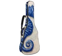 Custodia per chitarra da 100 a 106 cm, morbida imbottitura in spugna spessa 1 cm, custodia per chitarra acustica elettrica, basso classico, fiori di loto mistici e libellule volanti, Multicolore 06