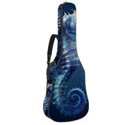 Custodia per chitarra da 100 a 106 cm, morbida imbottitura in spugna spessa 1 cm, custodia per chitarra acustica elettrica, basso classico, fiori di loto mistici e libellule volanti, Multicolore 08
