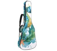 Custodia per chitarra da 100 a 106 cm, morbida imbottitura in spugna spessa 1 cm, custodia per chitarra acustica elettrica, basso classico, fiori di loto mistici e libellule volanti, Multicolore 09
