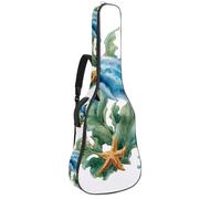 Custodia per chitarra da 100 a 106 cm, morbida imbottitura in spugna spessa 1 cm, custodia per chitarra acustica elettrica, basso classico, fiori di loto mistici e libellule volanti, Multicolore 10