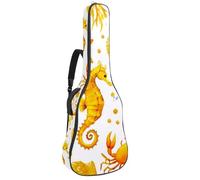 Custodia per chitarra da 100 a 106 cm, spessa 1 cm, morbida imbottitura in spugna per chitarra acustica, elettrica, basso, chitarra classica, acquerello, fiori selvatici, erbe, farfalle e libellule