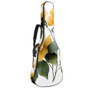 Custodia per chitarra da 100 a 106 cm, spessa 1 cm, morbida imbottitura in spugna per chitarra acustica, elettrica, basso, chitarra classica, acquerello, fiori selvatici, erbe, farfalle e libellule