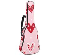 Custodia per chitarra da 100 cm, 106 cm, morbida imbottitura in spugna spessa 1 cm, custodia per chitarra acustica elettrica, basso classico, libellula rossa con vernice ad acquerello rosso, blu e